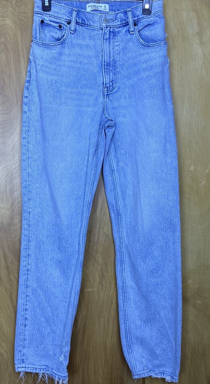Abercrombie & Fitch Jeans Womens 27 90s Straight Ultra High Rise Curve Love Blue